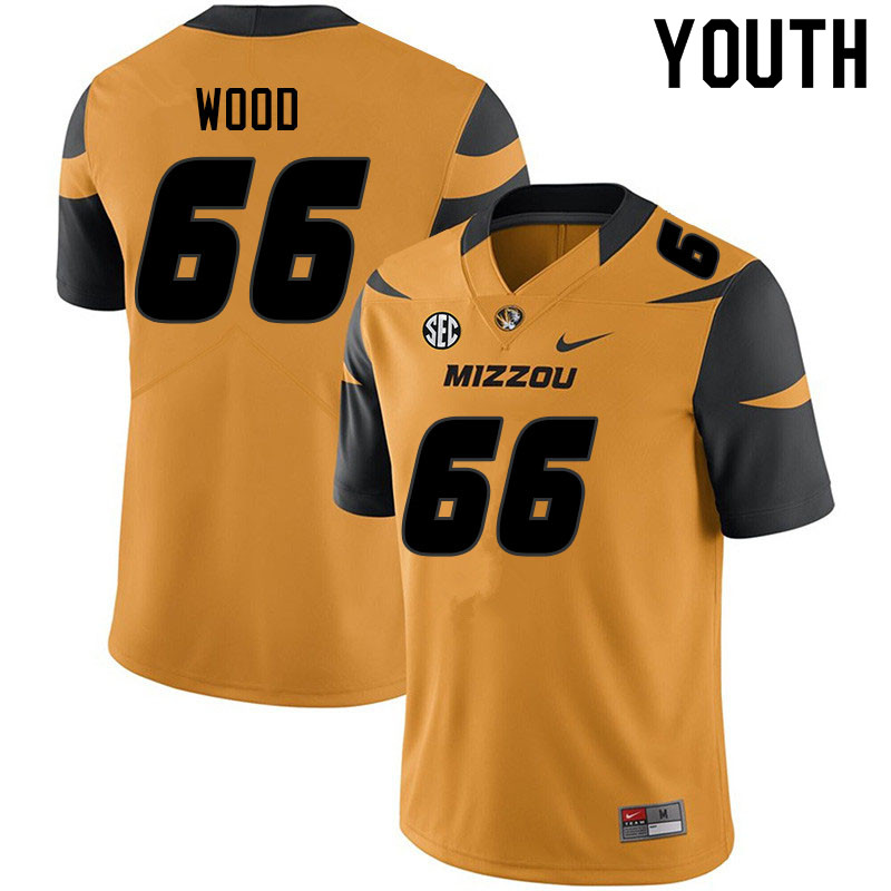 Youth #66 Connor Wood Missouri Tigers College Football Jerseys Sale-Yellow